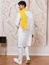 Men's White Cotton Kurta,Pyjama And Dupatta Set